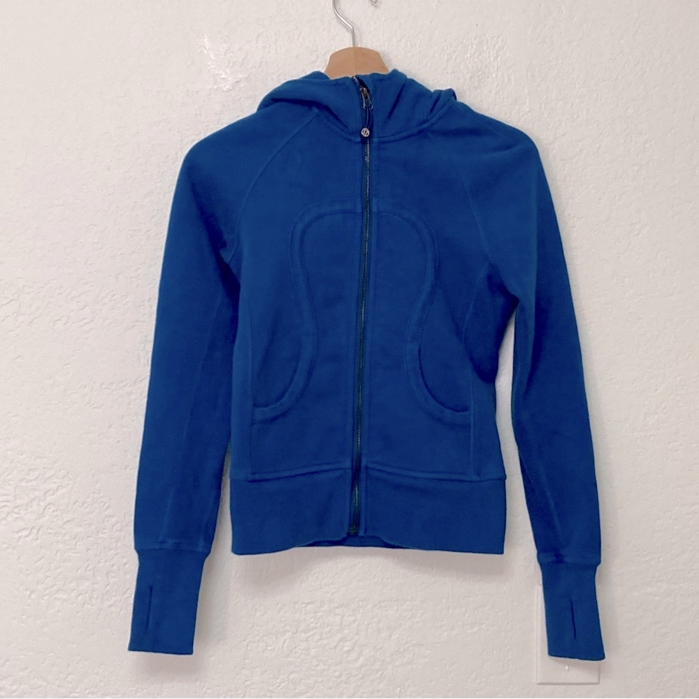 Lululemon Blue Full-Zip Scuba Jacket Hoodie, Size 2 - Picture 1 of 6